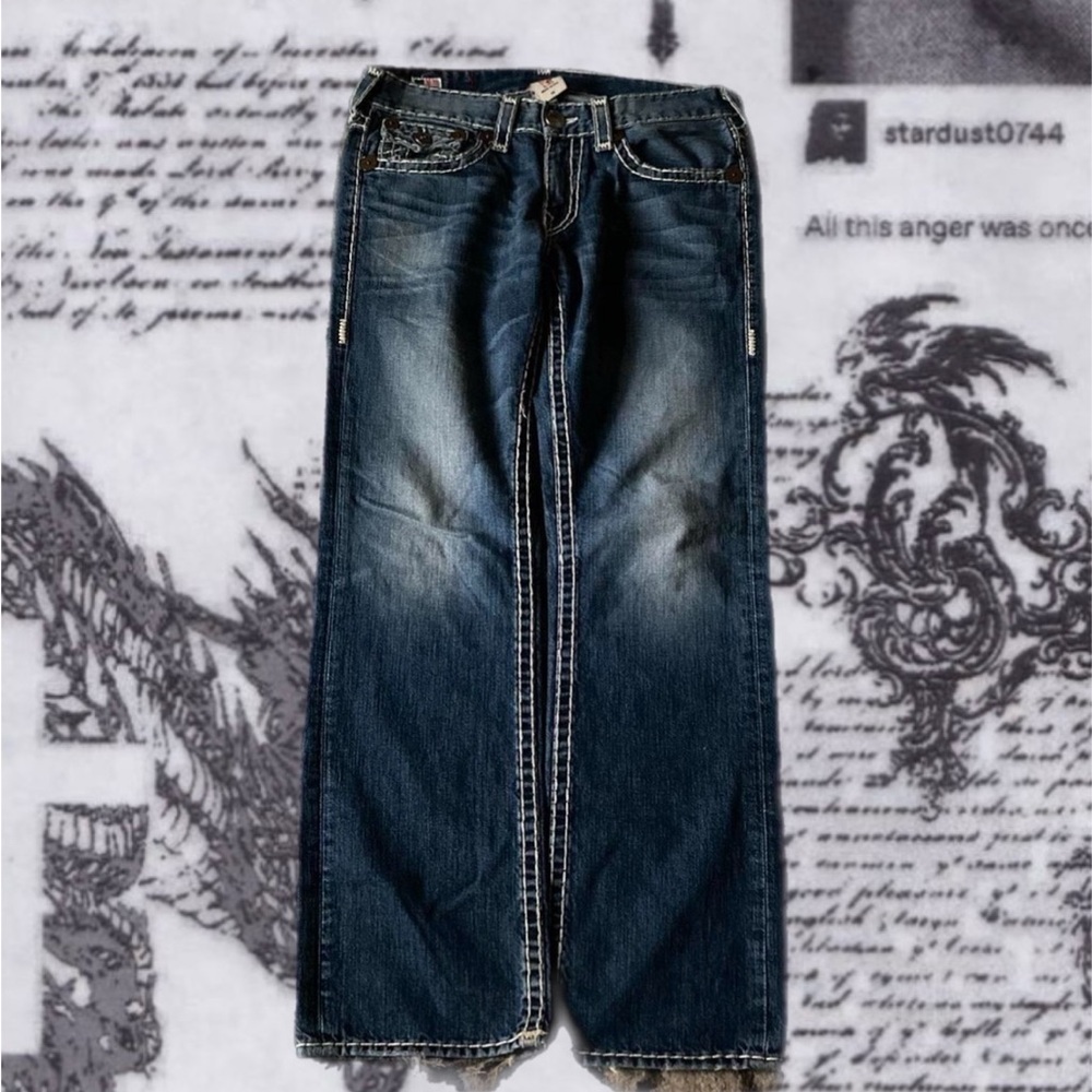 Vintage true religion jeans with thick stitching